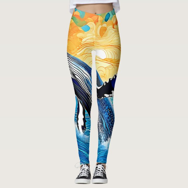 Leggings Humpback Sunset Leap Art (Devant)
