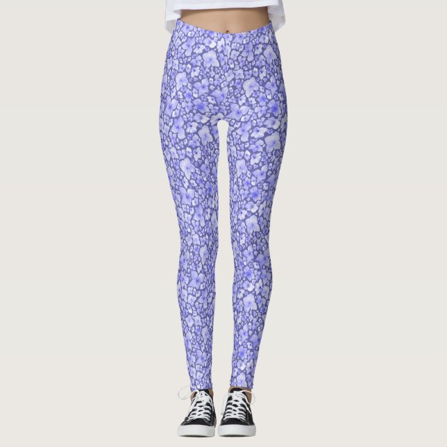 Leggings Hydrangea Aquarelle Motif Floral (Devant)