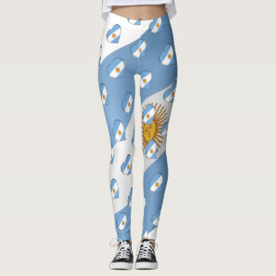 Leggings I Love Argentina Flag of Argentina Hearts Motif