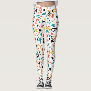 Leggings I Love Music Motif coloré