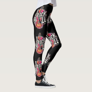Leggings I Love Rock N Roll Guitare Électrique Peinture