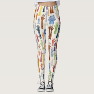 Leggings Icônes De Motif Sans Faille Des Mains