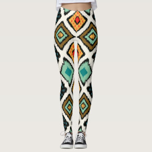 Leggings Ikat géométrique, folklore texture tribale.