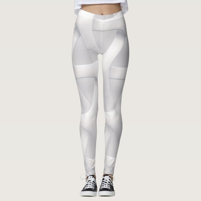Leggings illusion blanche et grise (Devant)