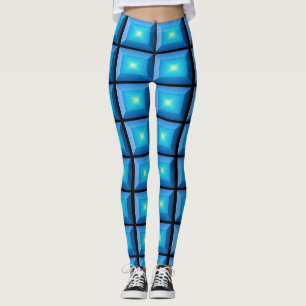 Leggings Illusion optique Aqua Abstrait rectangulaire