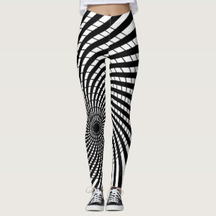 Leggings ILLUSION OPTIQUE Art géométrique Design hypnotique