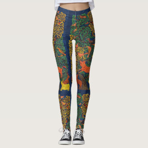 Leggings illustration botanique abstraite animale