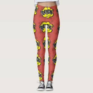 Leggings Illustration comique de roche de style