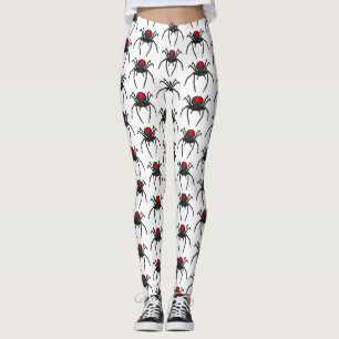 Leggings Illustration d'araignée noire effrayante
