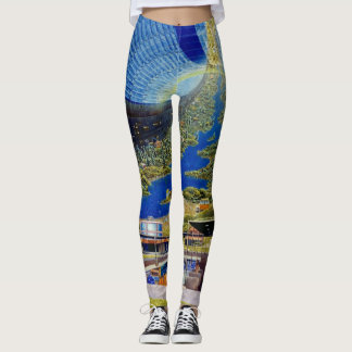 Leggings Illustration de colonie de l'espace/art