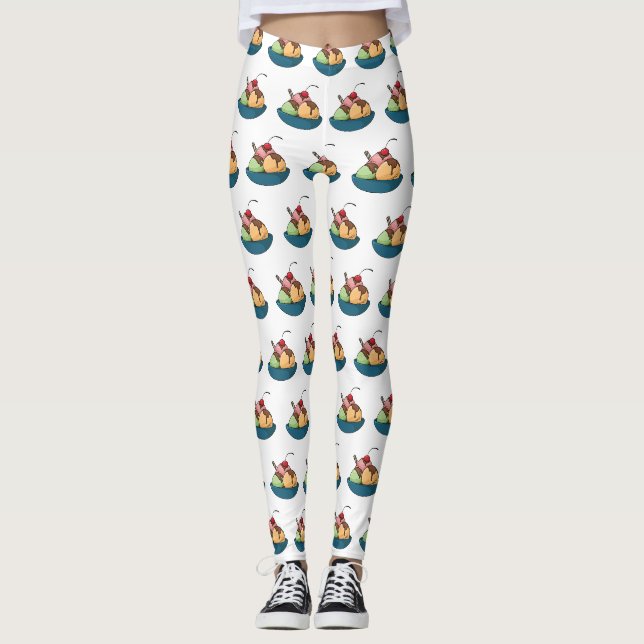 Leggings Illustration de crème glacée (Devant)