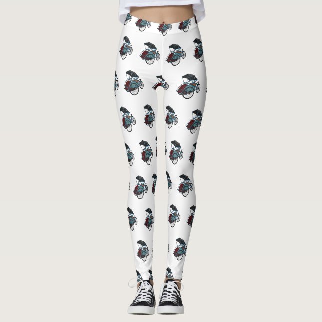Leggings Illustration de cyclo-pousse (Devant)