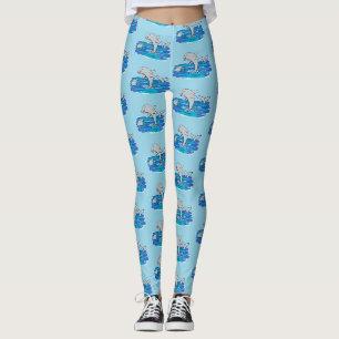 Leggings Illustration de dauphins heureux adorables