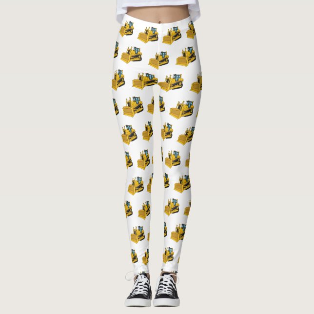 Leggings Illustration de dessin animé Bulldozer (Devant)