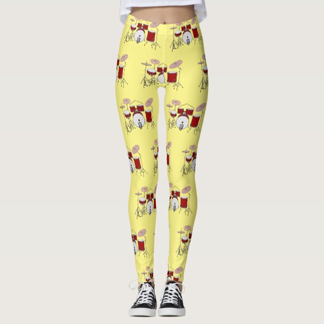 Leggings Illustration de kit de batterie (Devant)