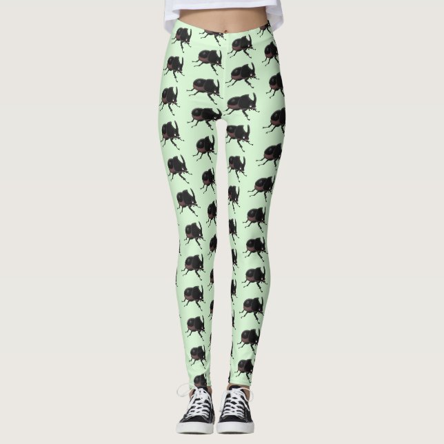 Leggings Illustration de la caricature du dendroctone du rh (Devant)