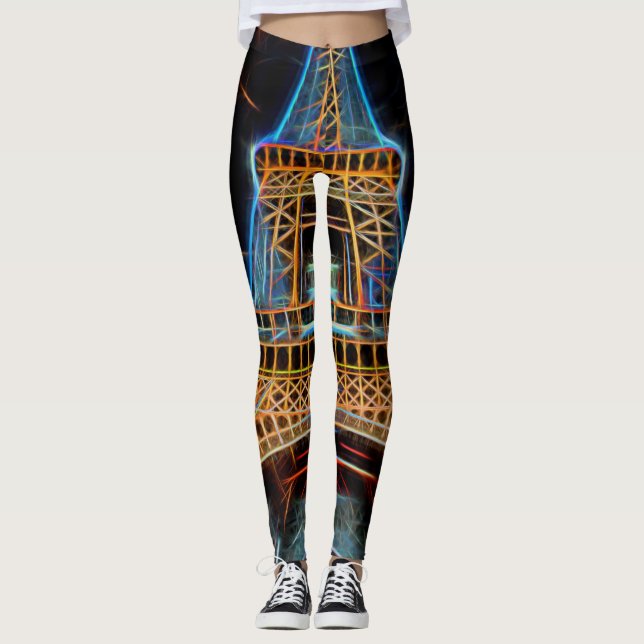 Leggings Illustration de la Tour Eiffel - Paris, France (Devant)