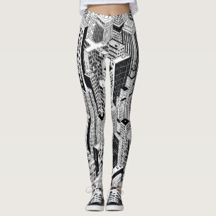 Leggings Illustration de la ville Skyscraper, isométrique t