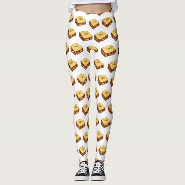 Leggings Illustration de Lasagna (Devant)