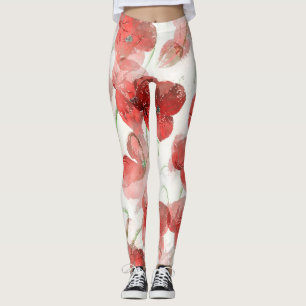 Leggings Illustration de l'élégante couleur rouge de l'aqua