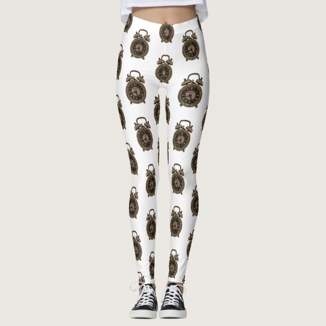 Leggings Illustration de l'horloge d'alarme (Devant)