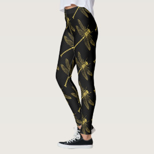 Leggings Illustration de libellule vintage II