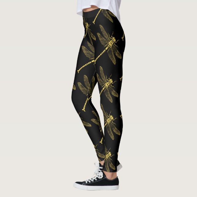 Leggings Illustration de libellule vintage II (Gauche)