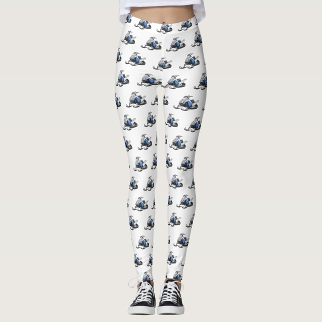 Leggings Illustration de motoneige (Devant)