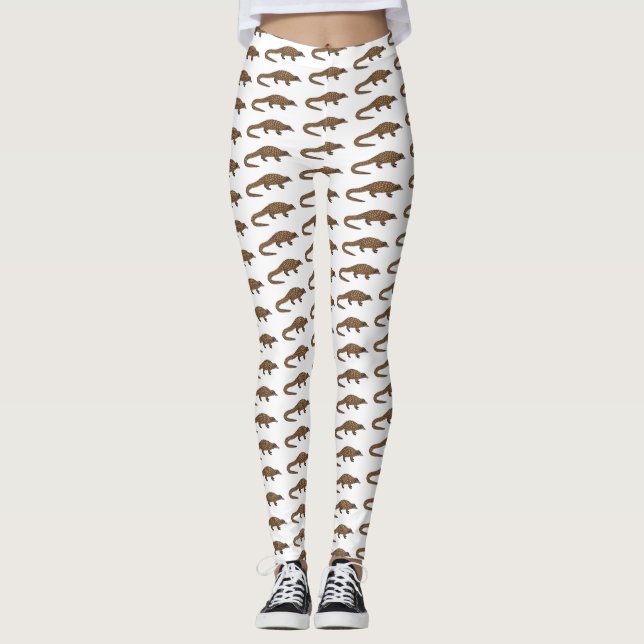 Leggings Illustration de pangolin à queue longue (Devant)