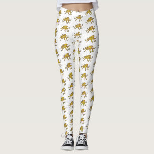 Leggings Illustration de poulpe à anneau bleu