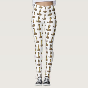 Leggings Illustration de serpent à cobra Brown
