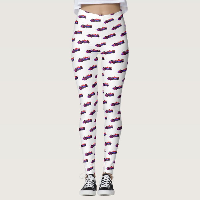 Leggings Illustration de voiture de course professionnelle (Devant)