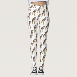 Leggings Illustration d'oiseau américain Kestrel