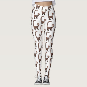 Leggings Illustration drôle curieuse de dessin animé de coa
