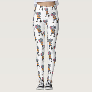 Leggings Illustration du joueur de football éléphant