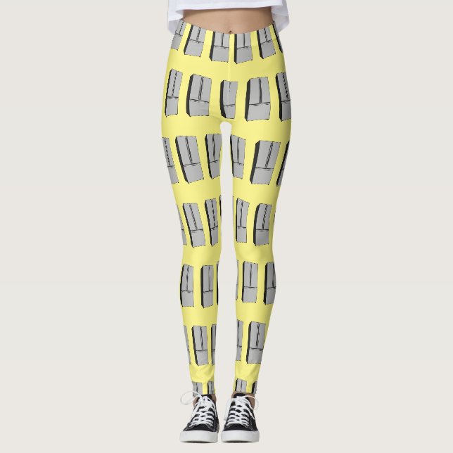 Leggings Illustration du réfrigérateur de porte française (Devant)