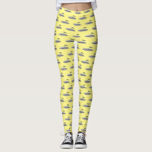 Leggings Illustration d'un bateau à moteur