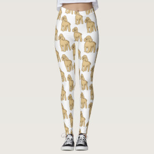 Leggings Illustration d'un caniche brun joyeux