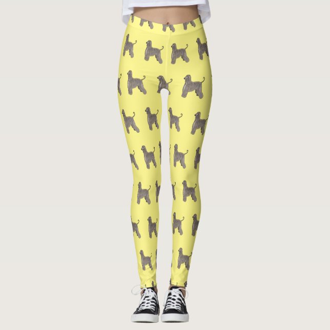Leggings Illustration d'un chien hound afghan (Devant)