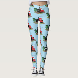 Leggings Illustration d'une locomotive à vapeur mûre