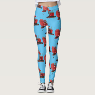 Leggings Illustration d'une pelle à vapeur rouge mou