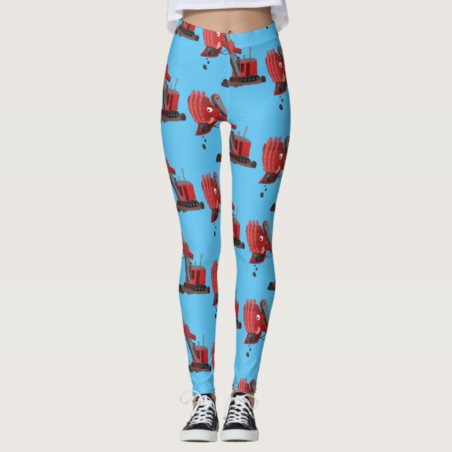Leggings Illustration d'une pelle à vapeur rouge mou (Devant)