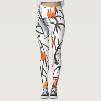 Leggings Illustration Feuille des baies d'encre d'aquarelle