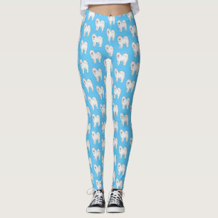 Leggings Illustration Samoyed dog