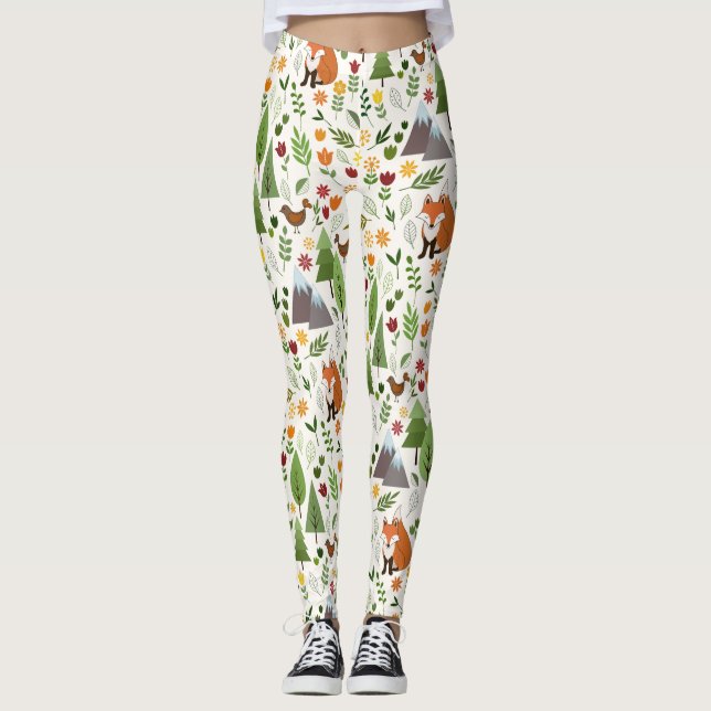 Leggings Illustrations scandinaves de style sur le motif (Devant)