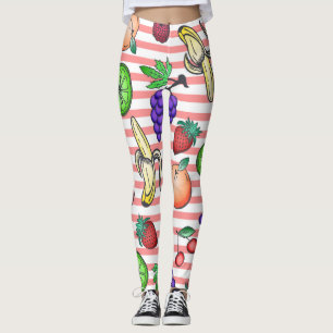 Leggings Illustrations vibrantes de macédoine de fruits sur