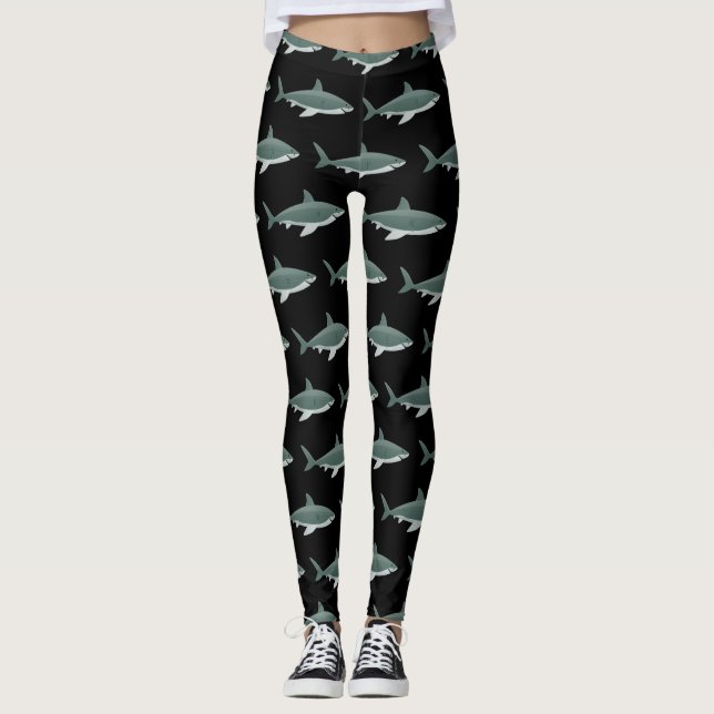 Leggings Image de motif de requin sur les guêtres des (Devant)