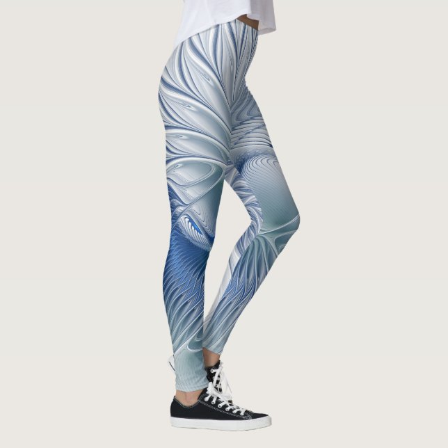 Leggings Imaginaire dynamique tons bleus Abstraits Art frac (Droite)
