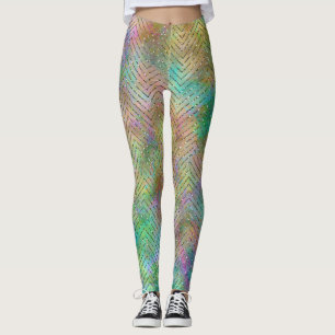 Leggings Impression à motif chevron de lumières arc-en-ciel