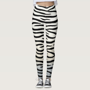 Leggings Impression animale exotique rayures de zèbre